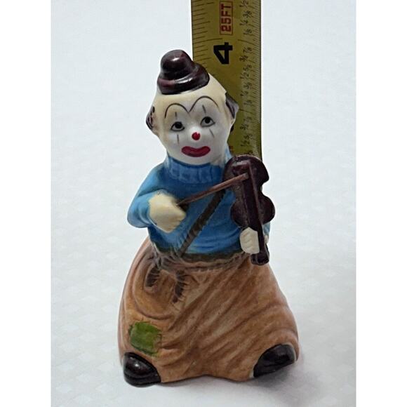 Vintage Happy Violin Hobo Clown Porcelain Figural Bell J.S.N.Y., Taiwan, 4.5” - Picture 9 of 10